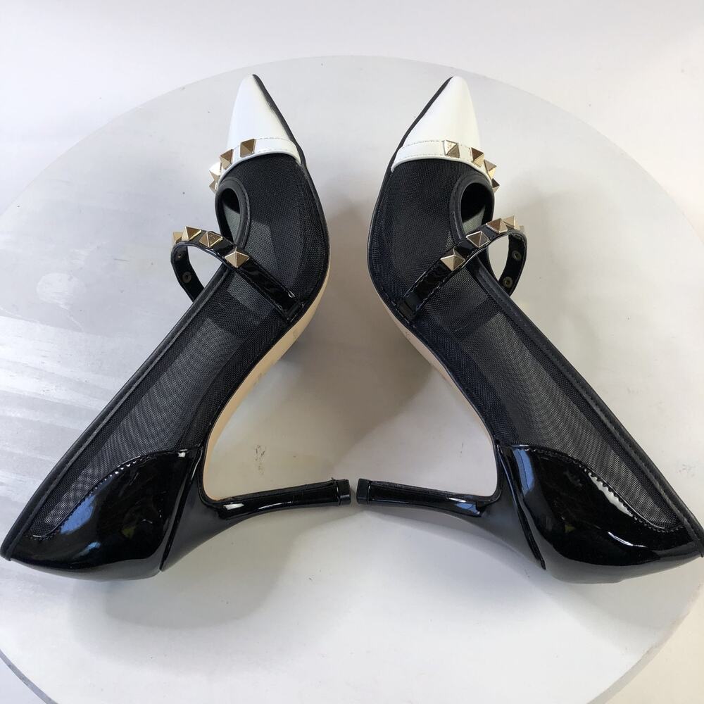 Marc Fisher NEW 8.5M Stiletto Studded Patent Leather Pointed Toe Heels Black - Picture 13 of 13
